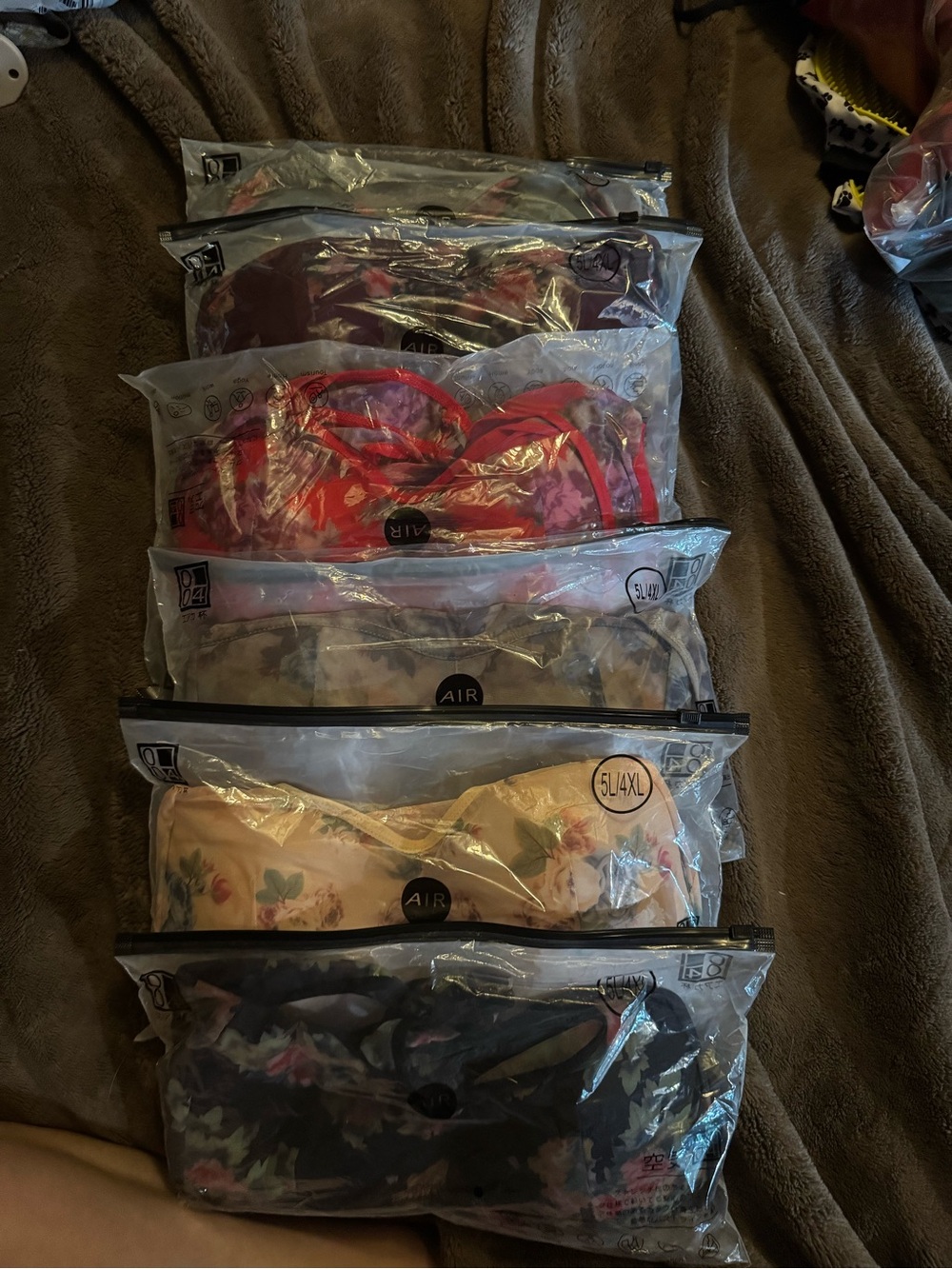 Pack of Floral and Lingerie Bras - Assorted Colors